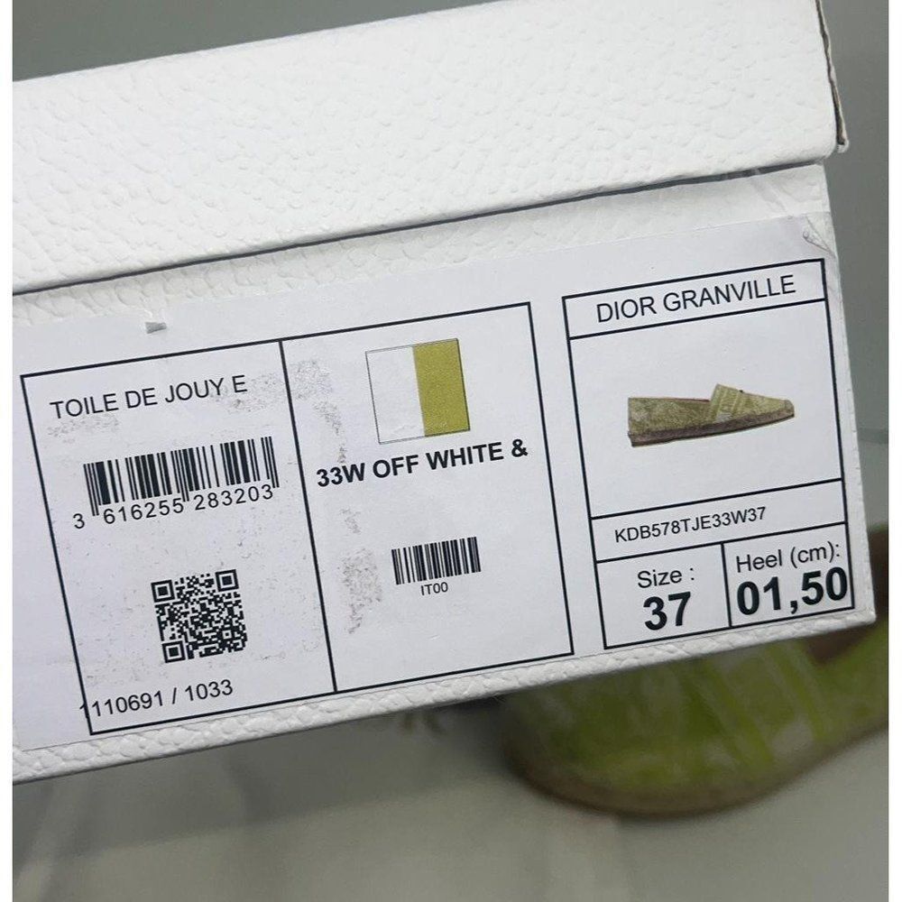 Authentic Christian DIOR Granville Lime Green Floral Flat Espadrilles Si… - Picture 15 of 17